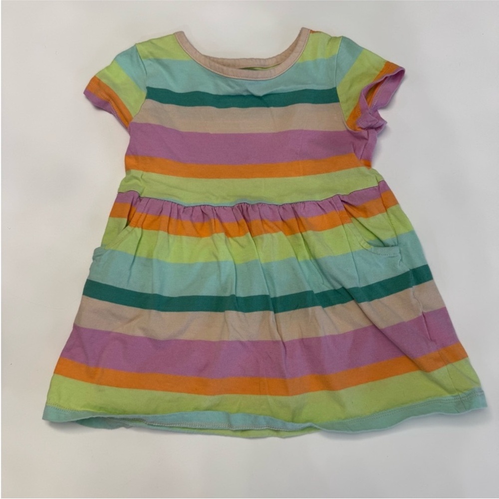 GAP Pink and Yellow Flutter Sleeve Sundress